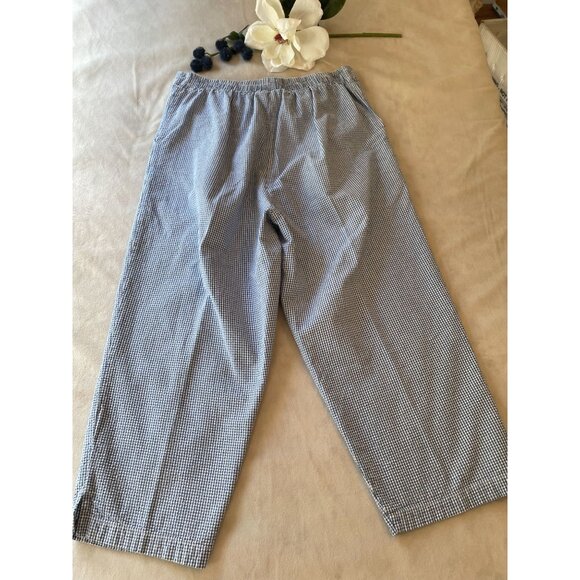 Vintage Capacity Gingham Embroidered Shirt & Pants Set S Grandmacore Cottagecore - Picture 8 of 16